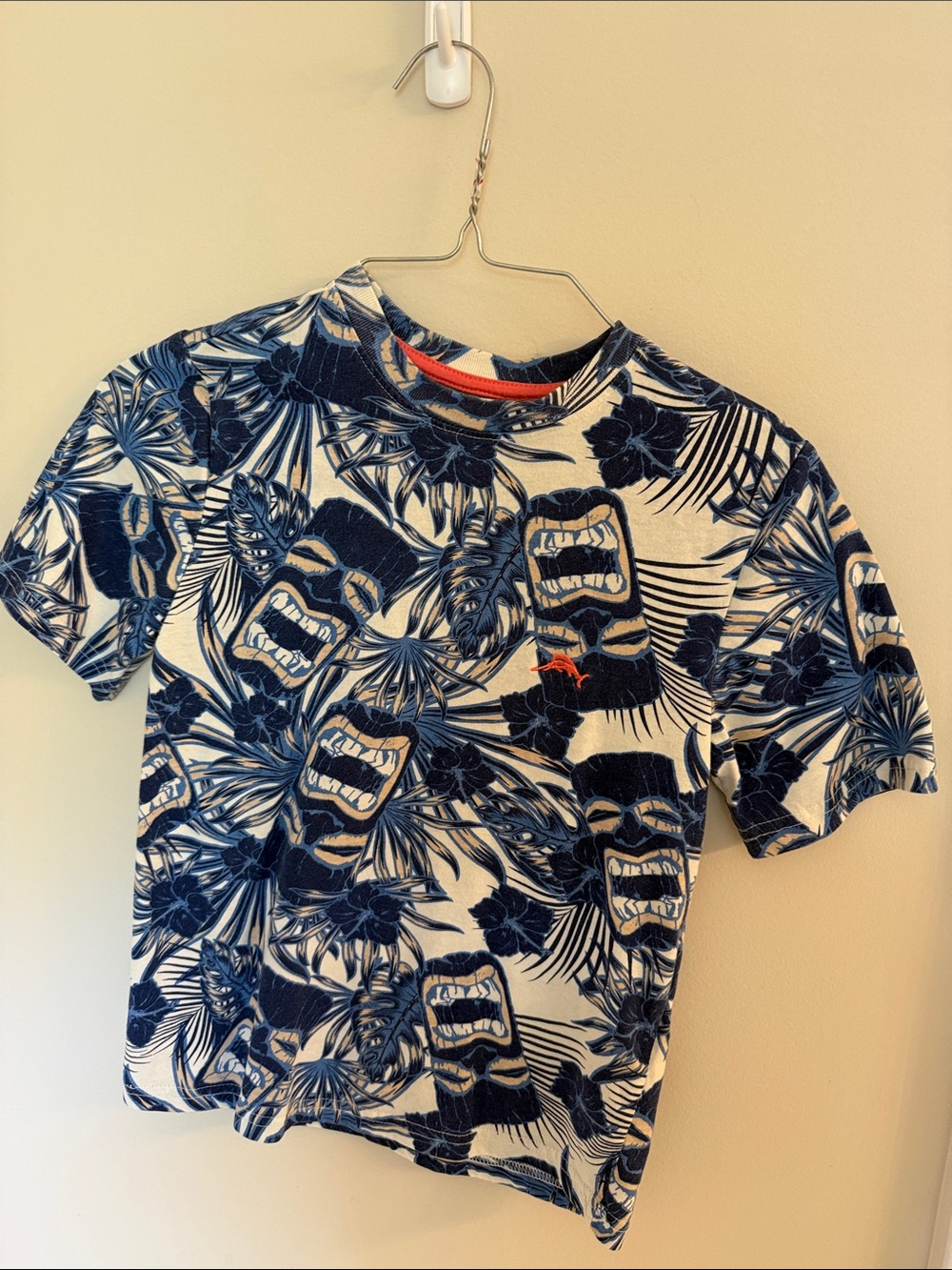 Tommy Bahama Boys Navy and White Tropical Mask Tee